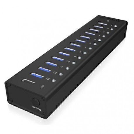 ICY BOX IB-AC6113 - Hub 13 ports USB 3.0 dont un port de charge - Noir