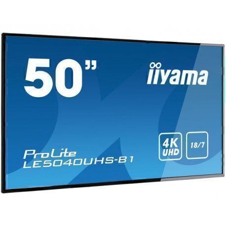 iiyama LE5040UHS-B1 visualizzatore di messaggi 127 cm (50") LED 4K Ultra HD Digital signage flat panel Nero