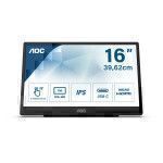 AOC 16T2 monitor touch screen 39,6 cm (15.6") 1920 x 1080 Pixel Nero Multi-touch