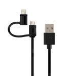 V7 LTMCUSB1M-BLK-2E cable gender changer USB A Lightning   Micro USB Negro