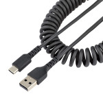 StarTech.com 1m USB A to C Charging Cable, Coiled Heavy Duty Fast Charge & Sync, High Quality USB 2.0 A to USB Type-C Cable,