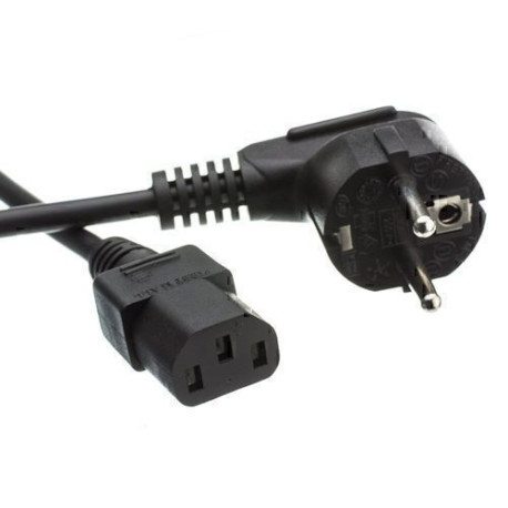 Câble Secteur Europe Prise 2P + T Mâle/IEC C13 - 1.80m - Coloris Noir